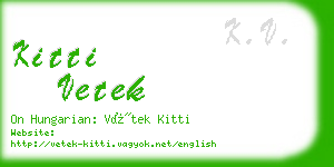 kitti vetek business card